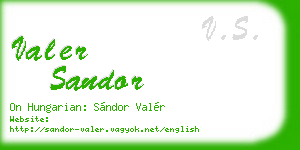valer sandor business card