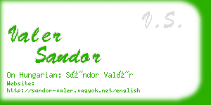 valer sandor business card